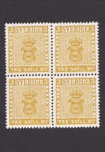 Sweden 1855 Treskilling Yellow Error MNH B/4 MNH Reproduction Stamp sv - Picture 1 of 2