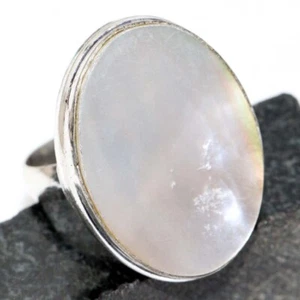 Mother Of Pearl 925 Silver Plated Ring US 6 Special For Independence Day AU C558 - Picture 1 of 3
