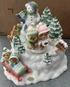 Cherished Teddies 10th Anniversary Skaters Waltz Action Musical Christmas Scene - Picture 1 of 12
