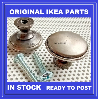 IKEA LIATORP 113283 KNOBS & SCREWS X2 ANTIQUE PEWTER STYLE NEW ORIGINAL PARTS - image 1 of 4