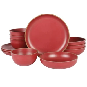 Gibson Home 136594.12 Rockabye 12 Piece Double Bowl Malemine Dinnerware Set In - Picture 1 of 1