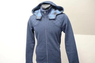 Eddie Bauer 抓绒连帽衫运动蓝色全拉链毛衣女式 M 码 — 第 1/4 张图片