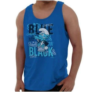 the Smurfs Blue is the New Black Cartoon Tank Top T Shirts Tees Men Women - Picture 1 of 8