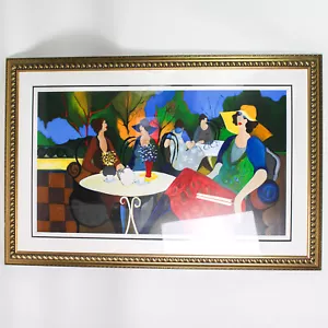 Itzchak Tarkay(1935-2012) EA 32/50 Signed Framed Serigraph "Springtime Cafe" COA - Picture 1 of 5