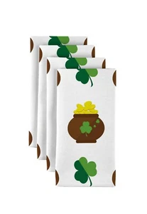 Lucky Shamrocks & Gold 18" x 18" Napkins 1 Dozen - Picture 1 of 1
