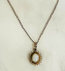 Vintage Curtis Creations 12k Gold White Opal Necklace Pendant