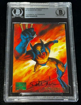 David de Vries "Wolverine" 1995 Marvel Masterpieces Auto Signed Rookie Card BAS - Image 1 of 2