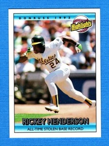 1992 Donruss #215 Rickey Henderson HL Athletics