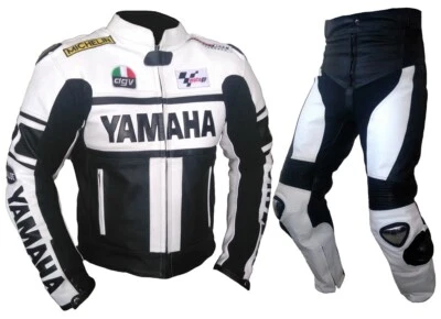 YAMAHA Racing Motorcycle Biker Leather Suit Motorbike Leather Jacket Trouser CE - Image 1 of 3