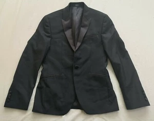 Kenneth Cole Men's Black Satin Lapel Blazer Jacket Size 36 S Good Used Condition - Picture 1 of 5