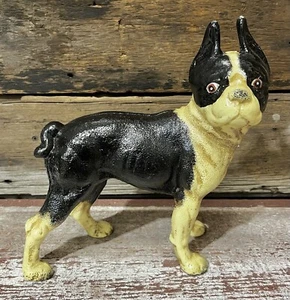 Cast Iron Boston Terrier Dog Right-Facing Heavy Coin Bank ~ Door Stop - Picture 1 of 5
