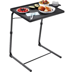 Folding TV Tray Portable Laptop Desk with 6 Height & 3 Tilt Angle & Cup Holder - Picture 1 of 9
