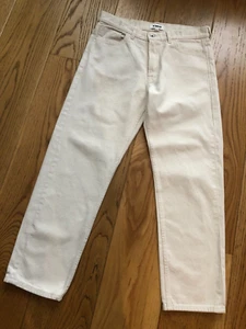 YMC YOU MUST CREATE JEANS DENIM UOMO BIANCO SPORCO MOD BRETELLE BUCATE W32 X L29 - Foto 1 di 19