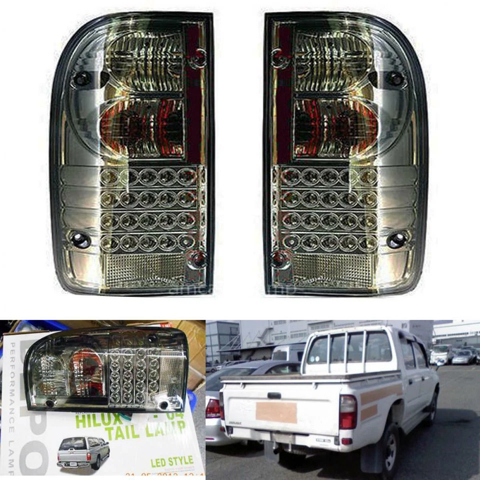 Luz trasera LED para camioneta Toyota Hilux MK4 1998-2004 lente negra humo Foto 1 de 4