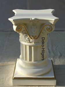 Antik Säule Blumensäule Tisch Design Barock Säulen Stuckgips  1010 Crem Gold - Picture 1 of 1