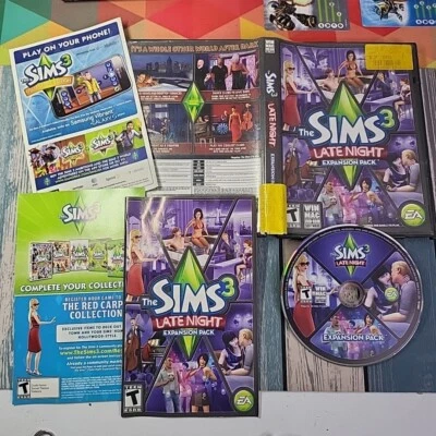 Sims 3 PC Game Late Night Expansion Pack Windows Mac 2010 With Manual VERY GOOD - Image 1 of 4