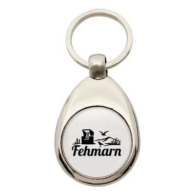 HELLWEG DRUCKEREI Schlüsselanhänger Fehmarn Strandmotiv Geschenkidee Fehmarn Geschenk Präsent Mitb
