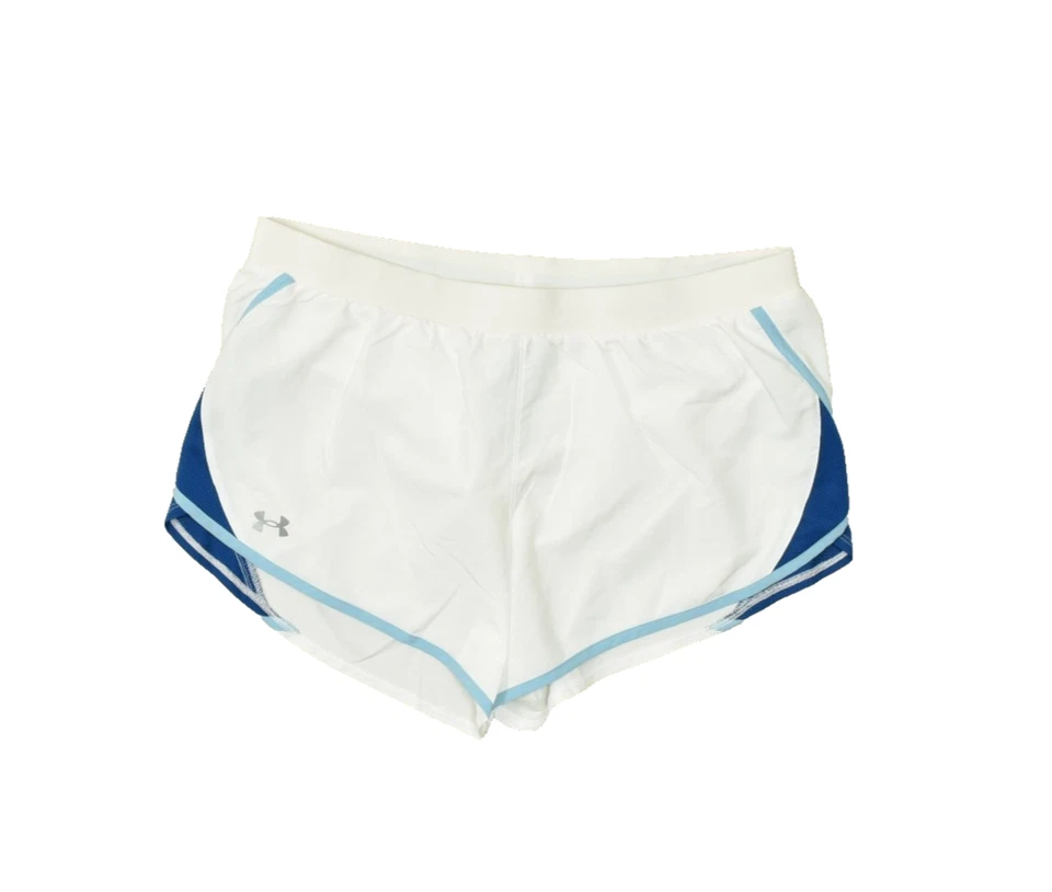 Under Armour Women's White Blue Running Athletic Shorts Loose Fit Size XL - Image 1 of 4