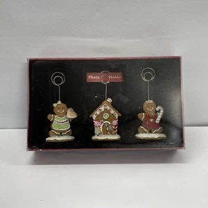 Juego de 3 portafotos cuadrado de pan de jengibre hombre niño mujer niña casa - Imagen 1 de 12