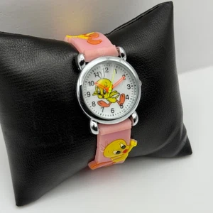 Funktionierende gelbe Ente Damen Kinder rosa Kautschukband 26 mm Quarzuhr neue Batterie - Bild 1 von 20