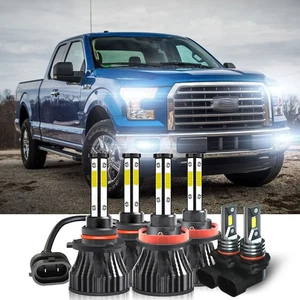 For Ford F 150 2015-2023 10000K Front LED Headlight High/Low Beam+Fog Light Bulb - Picture 1 of 22