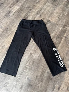 VS PINK Large Black BOYFRIEND STYLE SWEAT PANTS Victoria’s Secret L - Picture 1 of 7