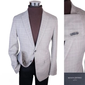 BANANA REPUBLIC Plaid Blazer Sport Coat Casual Jacket 42S Cotton. Blend 2-Button - Picture 1 of 14