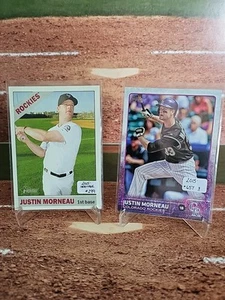2015 Topps Heritage - #299 Justin Morneau w/Topps #657 Card - Colorado Rockies - Picture 1 of 6