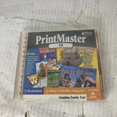 PC Software PrintMaster 10 Print Master  7000 images NEW SEALED Broken Case - Image 1 of 4