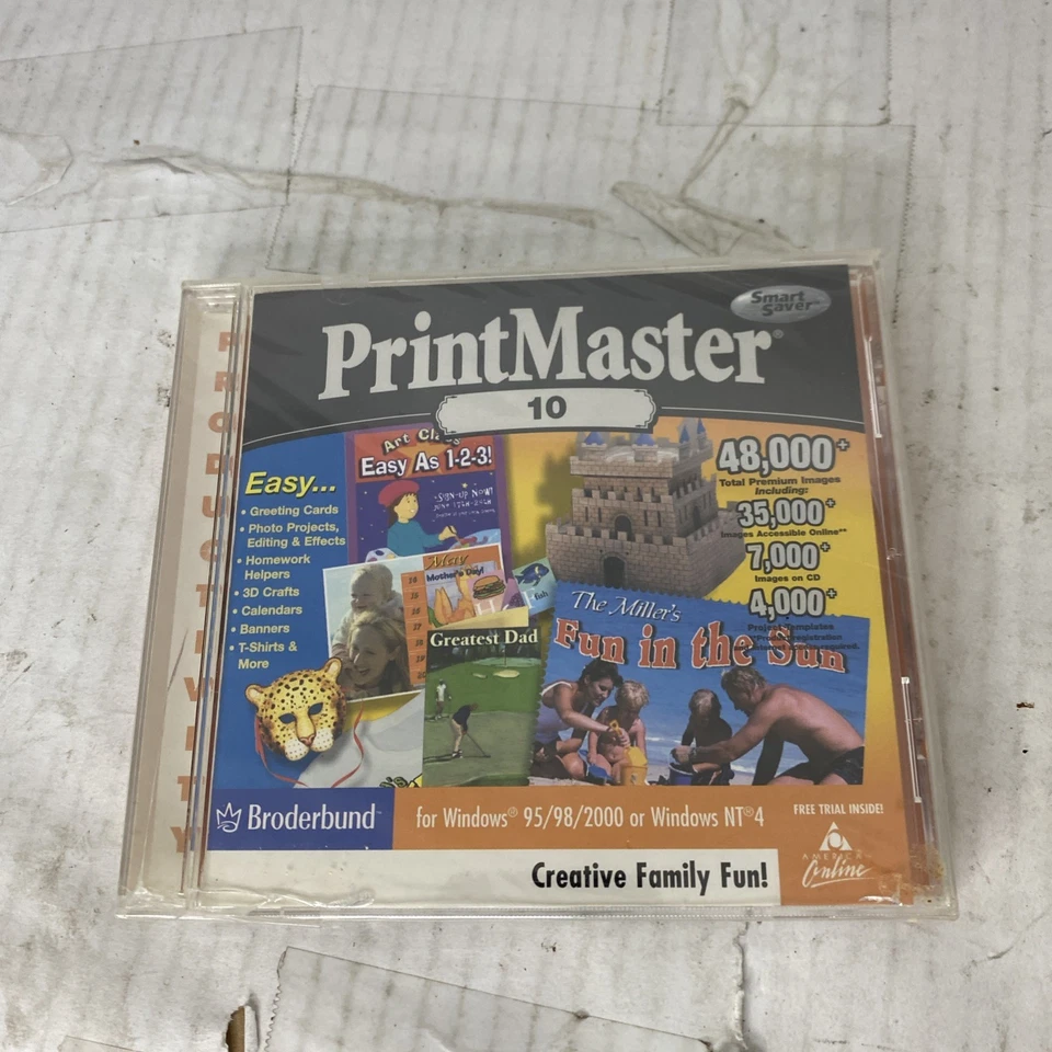 PC Software PrintMaster 10 Print Master  7000 images NEW SEALED Broken Case - Image 1 of 4