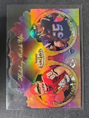Tony Gonzalez/Junior Seau Holiday Match Ups Die Cut 2000 Topps Gold Label... - Image 1 of 3