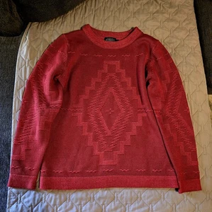 Vintage Pendleton Native Sweater Size Small Aztec Wool Pullover Knit Red - Picture 1 of 3
