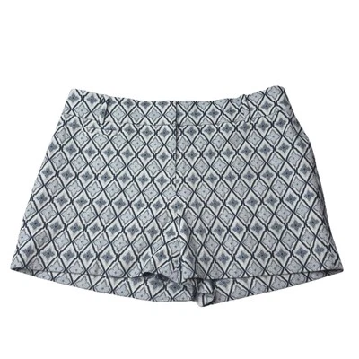Pantalones cortos para mujer Ann Taylor LOFT 4 pulgadas entrepierna azul blanco patrón mezcla de algodón talla 8 Foto 1 de 4