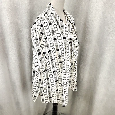 New Maggie Barnes Top Womens 24W Artsy Polka Dots Black White Buttun Up NWT - Image 1 of 4
