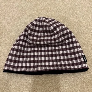 BEAMS Púrpura Negro Cuadros Cuadros Toque Gorro Algodón Talla Única - Imagen 1 de 6