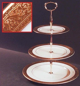 Lenox Westchester 13 7/8"-14 1/4" 3-Tiered Serving Tray HC 2488563 - Picture 1 of 1