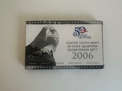 2006-S State Quarters SILVER Proof Set 5 Piece Set NIB OGP COA - Image 1 of 4