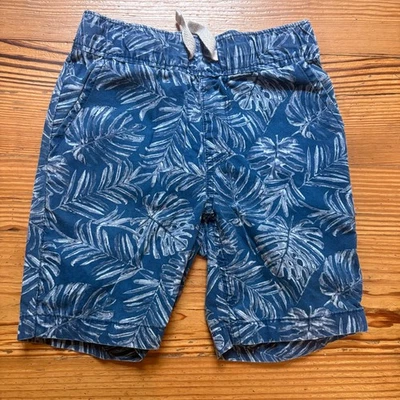 Children's Place blue denim leave print drawstring boys shorts SIZE 5 - Image 1 of 4