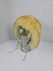 Vintage 80er 90er gefärbt italienisches Lammfell Fell Kapuze Trapper Mütze - Größe 9 - Bild 1 von 9