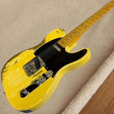 Relic Electric Guitar Yellow Color Alder Body Maple Fretboard 21 Frets - Image 1 of 4