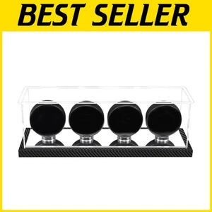 Dustproof Free-Standing Acrylic Case for 4 Hockey Pucks - Collector's Must-Have - Picture 1 of 8