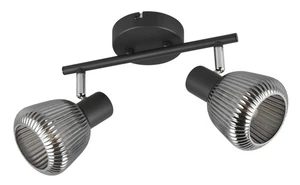 Barre spot Tarifa 862800232 métal noir mat verre chrome vaporisé hors 2 x E14 - Photo 1/7