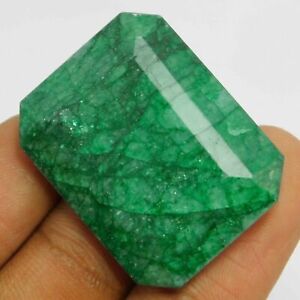 Natural Loose Gemstone 109.80 Carat Emerald Cut Green African Emerald