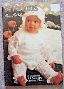Patons Knitting & Crochet Pattern Book - MORE MISCHIEF - 14 Designs 3,4,5 & 8Ply - Picture 1 of 6