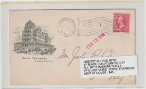 1898 Atlantic City NJ Flag mch Cl Illust advt HOTEL TRAYMORE bonita cubierta (b530) - Imagen 1 de 1