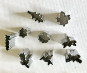 Lot of 9 Tiny Polymer Clay Cutters Catapillar Leaves Tulip Butterfly Bird - Picture 1 of 4