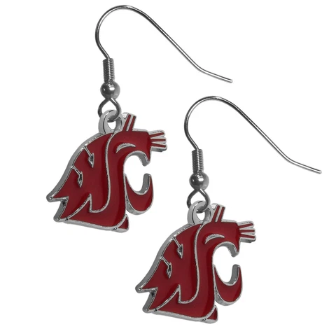 Washington State Cougars Dangle Earrings (Chrome) NCAA Licensed Jewelry Cover