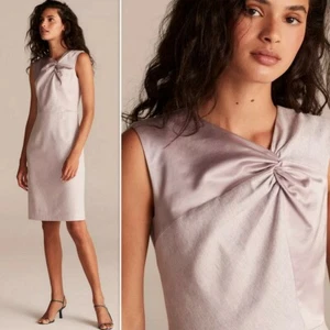 REBECCA TAYLOR TAILORED $450 Slub Twill Suiting Sheath Dress size 4 LAVENDULA - Picture 1 of 12