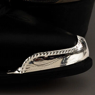 WESTERN EXPRESS New! Western Cowboy Boot Toe Tips Rand -Silver Toe Tips Rope Edge - Pair / Set