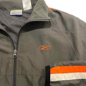 Vintage 90s Brown Reebok Windbreaker Jacket Size XL Color Block Orange White - Picture 1 of 14
